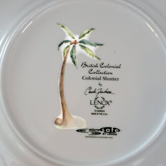 Two Lenox Colonial Shutter Accent Luncheon Plate British Colonial Collection - Picture 5 of 7